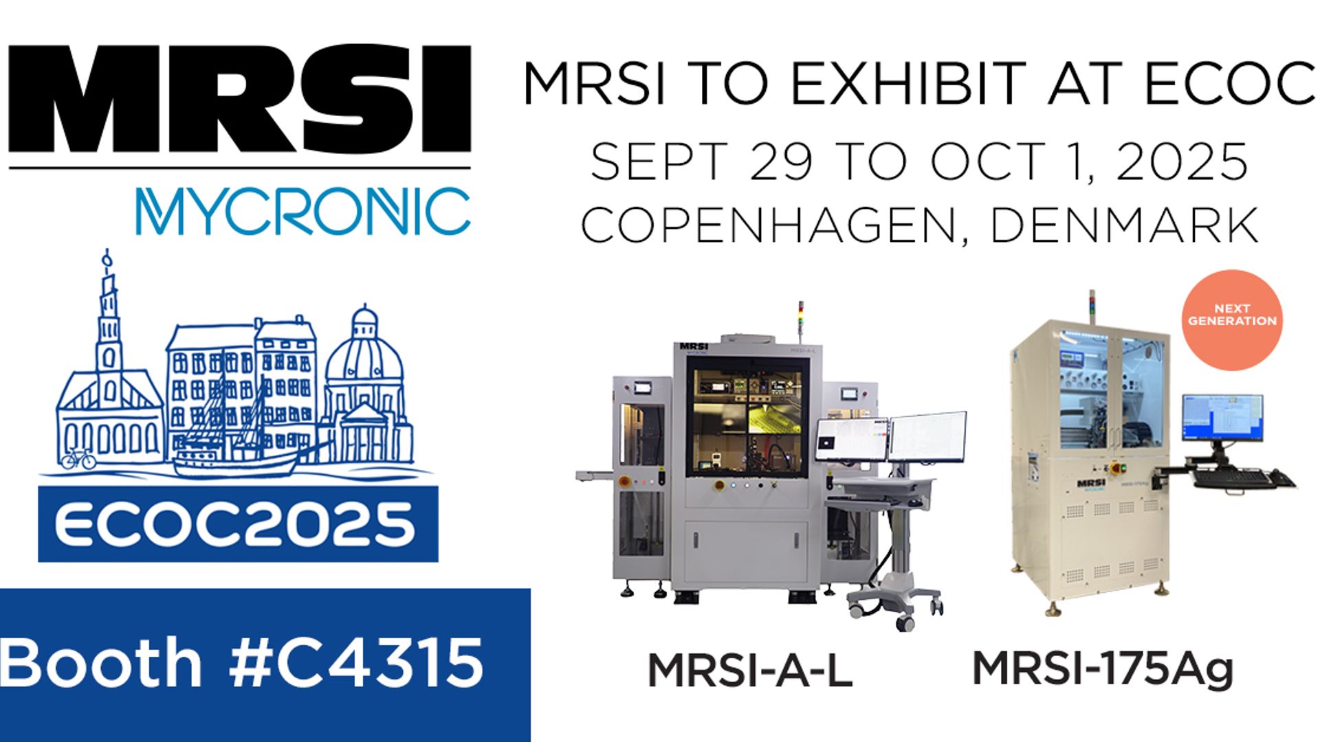 MRSI to exhibit at ECOC 2025 in Denmark