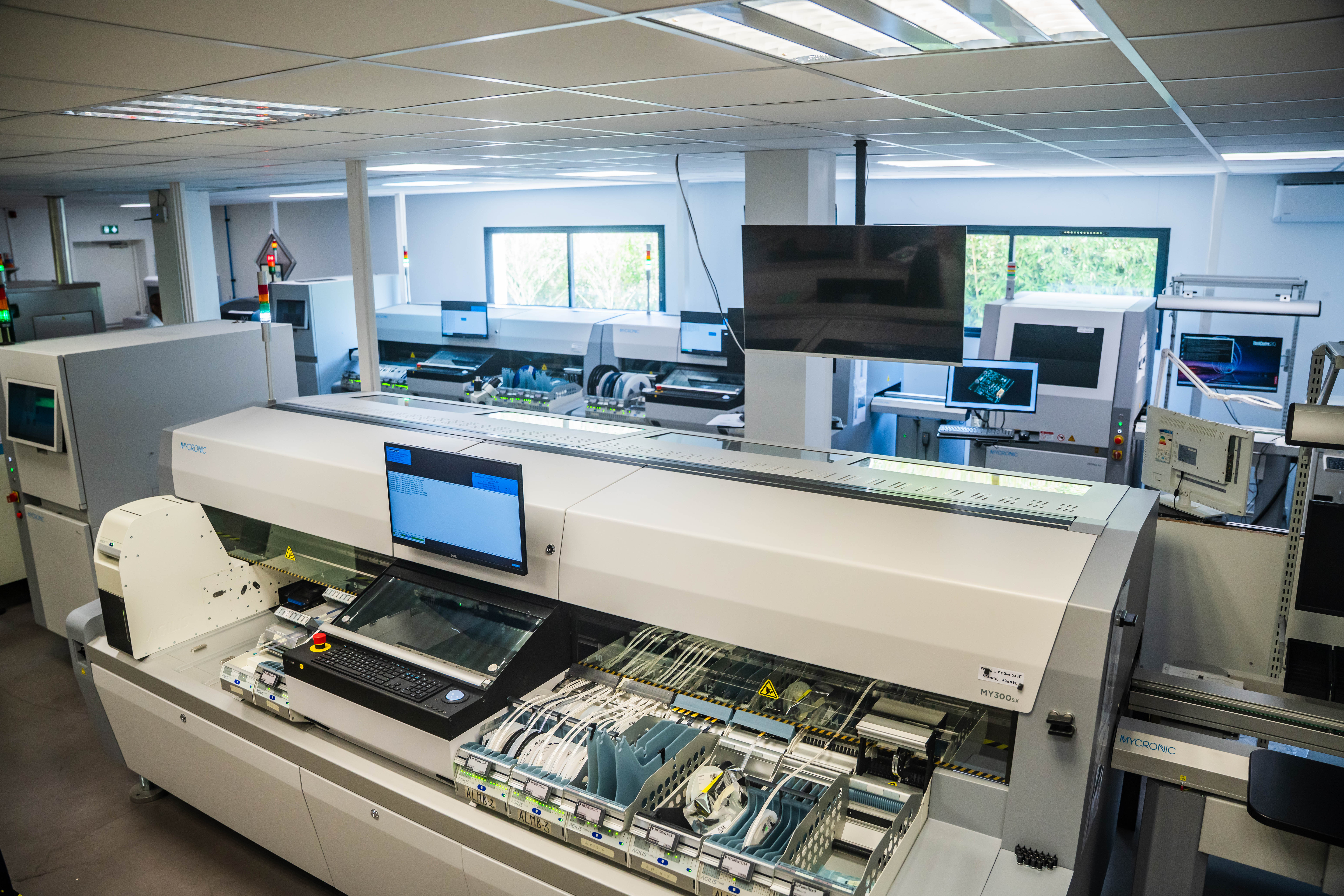 One of the three Mycronic MY300 pick-and-place machines operated by DSP