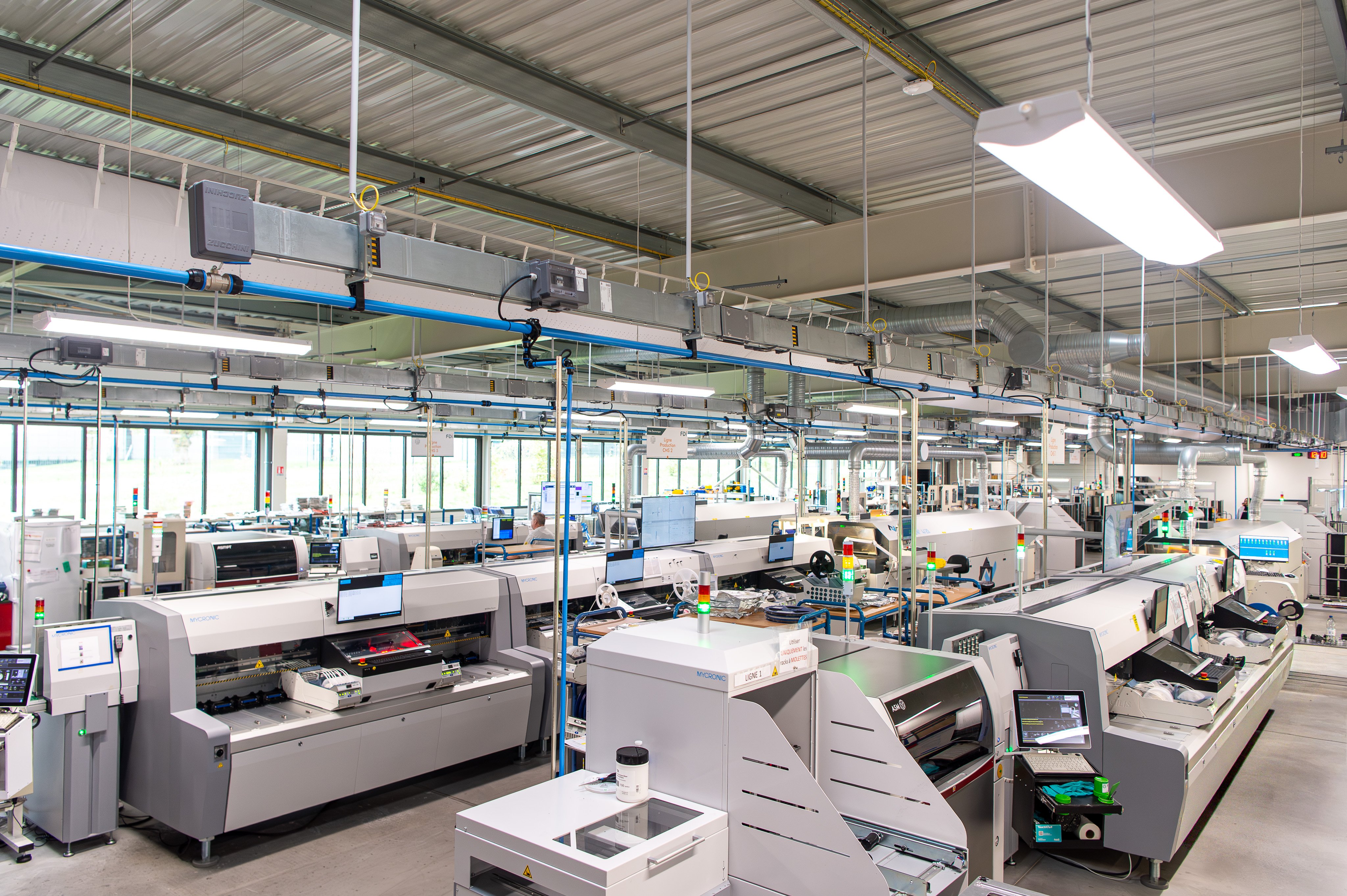 FDI Matelec manufacturing workshop showcasing Mycronic's SMT Line